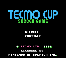   TECMO CUP - SOCCER GAME